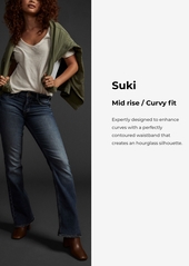 Silver Jeans Women's Suki Mid Rise Curvy Zip Fly Rigid Bootcut Jeans - Indigo