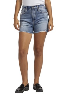 Silver Jeans Co. Women's 90s Baggy High Rise Short-Legacy Med Wash RCS272