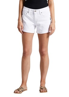 Silver Jeans Co. Women's Boyfriend Mid Rise Short White W x 4.5L