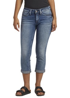 Silver Jeans Co. Women's Britt Low Rise Curvy Fit Capri Jeans Med Wash EPX396