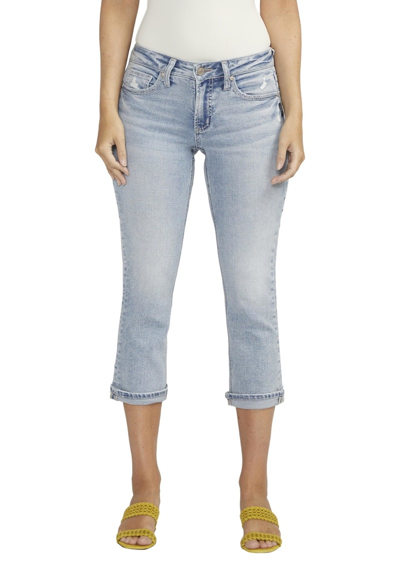 Silver Jeans Co. Women's Britt Low Rise Curvy Fit Capri Jeans Med Wash CVS245