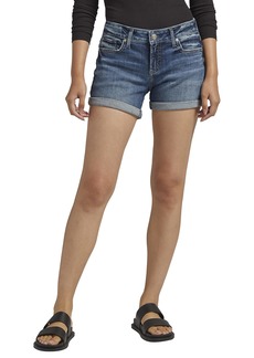 Silver Jeans Co. Women's Britt Low Rise Curvy Fit Short Med Wash EAE394