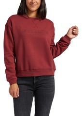 Silver Jeans Co. Women's Cotton Crewneck Embroidered Sweatshirt - Burgundy