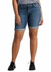 Silver Jeans Co. Women's Elyse Curvy Fit Mid Rise Bermuda Short  27W X 9L