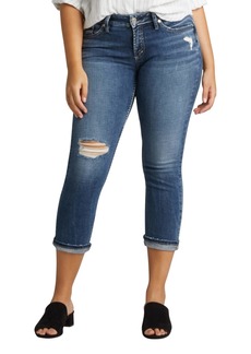 Silver Jeans Co. Women's Elyse Mid Rise Comfort Fit Capri Jeans  26