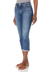 Silver Jeans Co. Women's Elyse Mid Rise Capri Jeans Indigo W