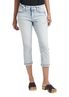 Silver Jeans Co. Women's Elyse Mid Rise Comfort Fit Capri Jeans-Legacy Light Wash EPX196 25