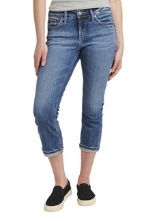 Silver Jeans Co. Women's Elyse Mid Rise Comfort Fit Capri Jeans Med Wash EGX290 28
