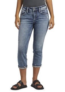 Silver Jeans Co. Women's Elyse Mid Rise Comfort Fit Capri Jeans Med Wash SOC248 27