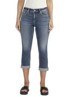 Silver Jeans Co. Women's Elyse Mid Rise Comfort Fit Capri Jeans Med Wash CVS383