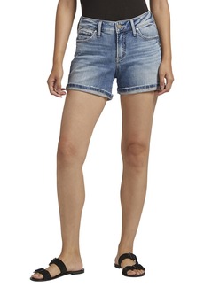 Silver Jeans Co. Women's Elyse Mid Rise Comfort Fit Short Med Wash EAE250