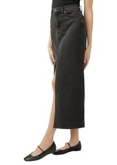 Silver Jeans Co. Women's Front-Slit Maxi Jean Skirt - Black