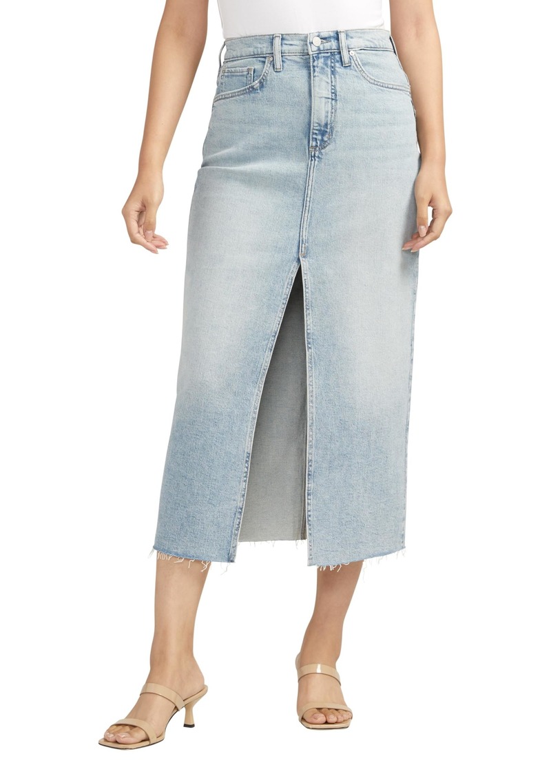 Silver Jeans Co. Women's Front-Slit Jean Skirt