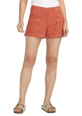 Silver Jeans Co. Women's High Rise Cargo Shorts - Coral