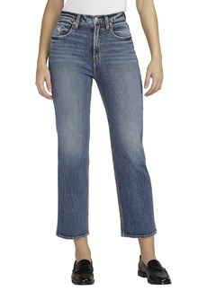 Silver Jeans Co. Women's Highly Desirable High Rise Straight Leg Jeans Med Wash RCS302
