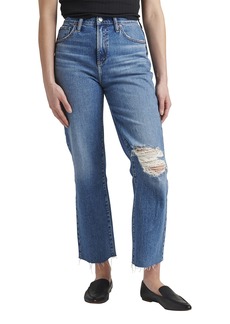 Silver Jeans Co. Women's Highly Desirable High Rise Straight Leg Jeans Med Wash RCS354