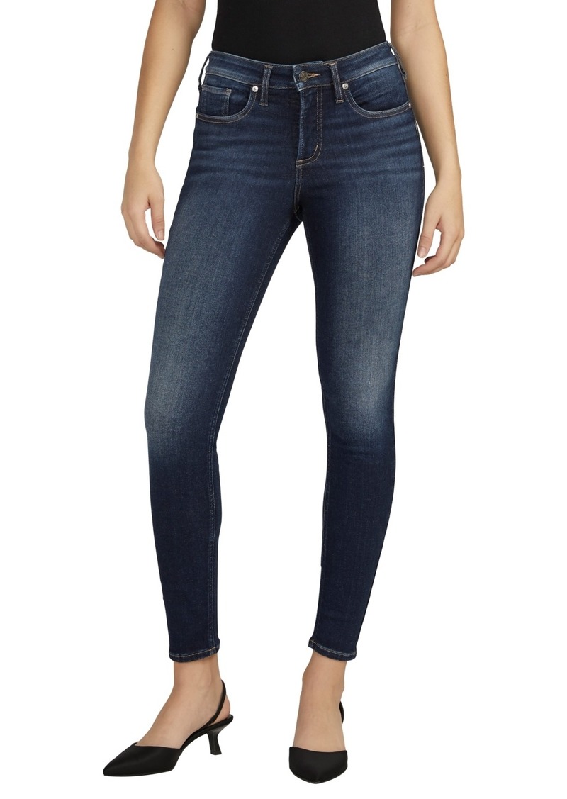 Silver Jeans Co. Women's Infinite Fit Mid Rise Skinny Jeans - Indigo