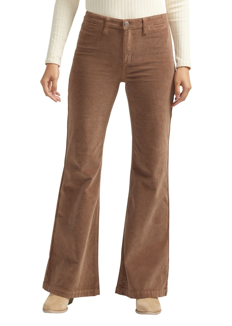 Silver Jeans Co. Women's Isbister High Rise Flare Leg Corduroy Pant - Mink Beige