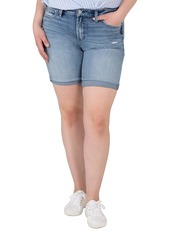 Silver Jeans Co. Women's Plus Size Avery High Rise Curvy Fit Bermuda Short
