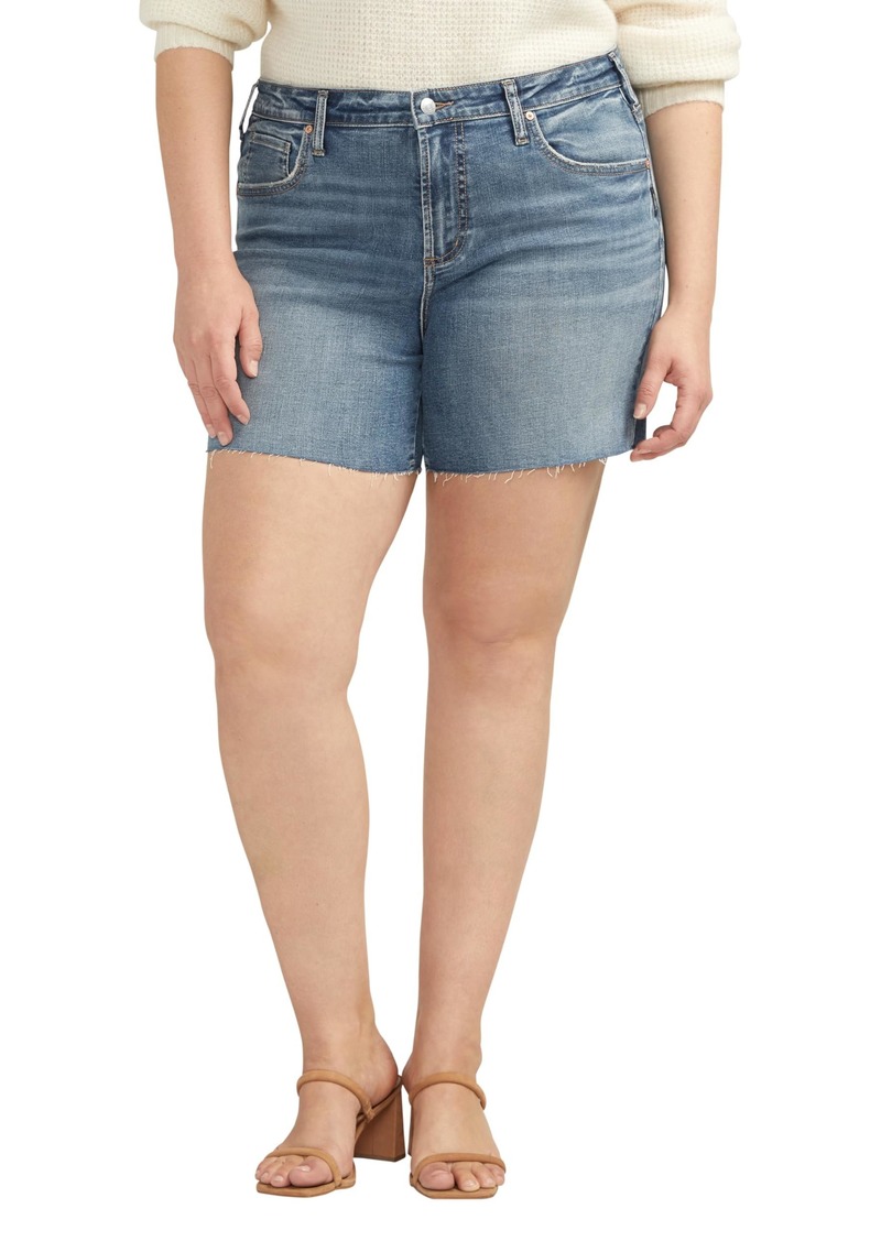 Silver Jeans Co. Women's Plus Size Beau High Rise Shorts Med Wash CCG307