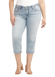 Silver Jeans Co. Women's Plus Size Britt Low Rise Curvy Fit Capri Jeans Med Wash CVS245