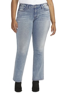 Silver Jeans Co. Women's Plus Size Britt Low Rise Curvy Fit Slim Bootcut Jeans Med Wash SCV211