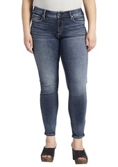 Silver Jeans Co. Women's Plus Size Britt Low Rise Curvy Fit Skinny Jeans Med Wash ECF306 22W x 29L