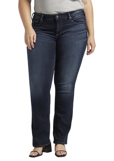 Silver Jeans Co. Women's Plus Size Britt Low Rise Slim Bootcut Jeans Dark Wash EDB458 14W x 33L