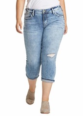 Silver Jeans Co. Women's Plus Size Elyse Curvy Fit Mid Rise Capri Jeans  W