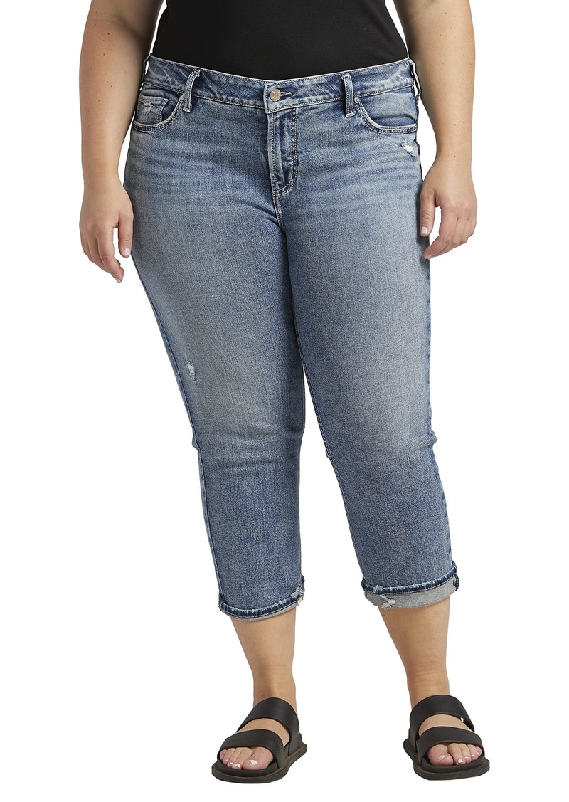 Silver Jeans Co. Women's Size Elyse Mid Rise Comfort Fit Capri Jeans