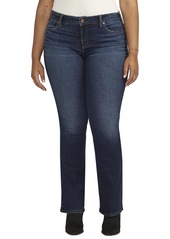 Silver Jeans Co. Women's Plus Size Elyse Mid Rise Comfort Fit Slim Bootcut Jeans Dark Wash ECF486