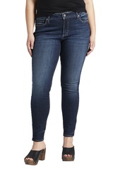Silver Jeans Co. Women's Plus Size Elyse Mid Rise Skinny Jeans Dark Wash EAE432 24W x 27L