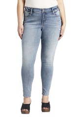 Silver Jeans Co. Women's Plus Size Elyse Mid Rise Skinny Jeans Med Wash EAE253 18W x 29L