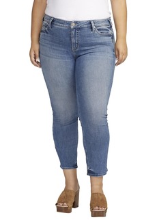 Silver Jeans Co. Women's Plus Size Elyse Mid Rise Straight Leg Crop Jeans