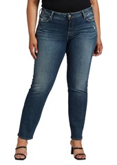 Silver Jeans Co. Women's Plus Size Elyse Mid Rise Straight Leg Jeans Med Wash SJL341 24W x 31L