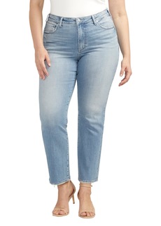Silver Jeans Co. Women's Plus Size Isbister High Rise Straight Leg Jeans Med Wash SCV288