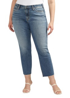 Silver Jeans Co. Women's Plus Size Most Wanted Mid Rise Straight Leg Jeans Med Wash CCG399