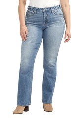 Silver Jeans Co. Women's Plus Size Suki Mid Rise Curvy Fit Slim Bootcut Jeans Med Wash CVS253