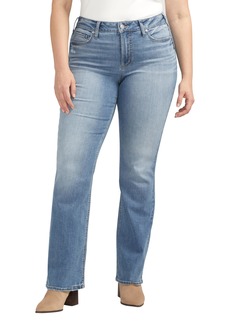 Silver Jeans Co. Women's Plus Size Suki Mid Rise Curvy Fit Slim Bootcut Jeans Med Wash CVS253