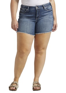 Silver Jeans Co. Women's Plus Size Suki Mid Rise Curvy Fit Short Med Wash EAE393