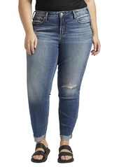 Silver Jeans Co. Women's Plus Size Suki Mid Rise Slim Straight Leg Jeans Med Wash ECF311 24W x 27L