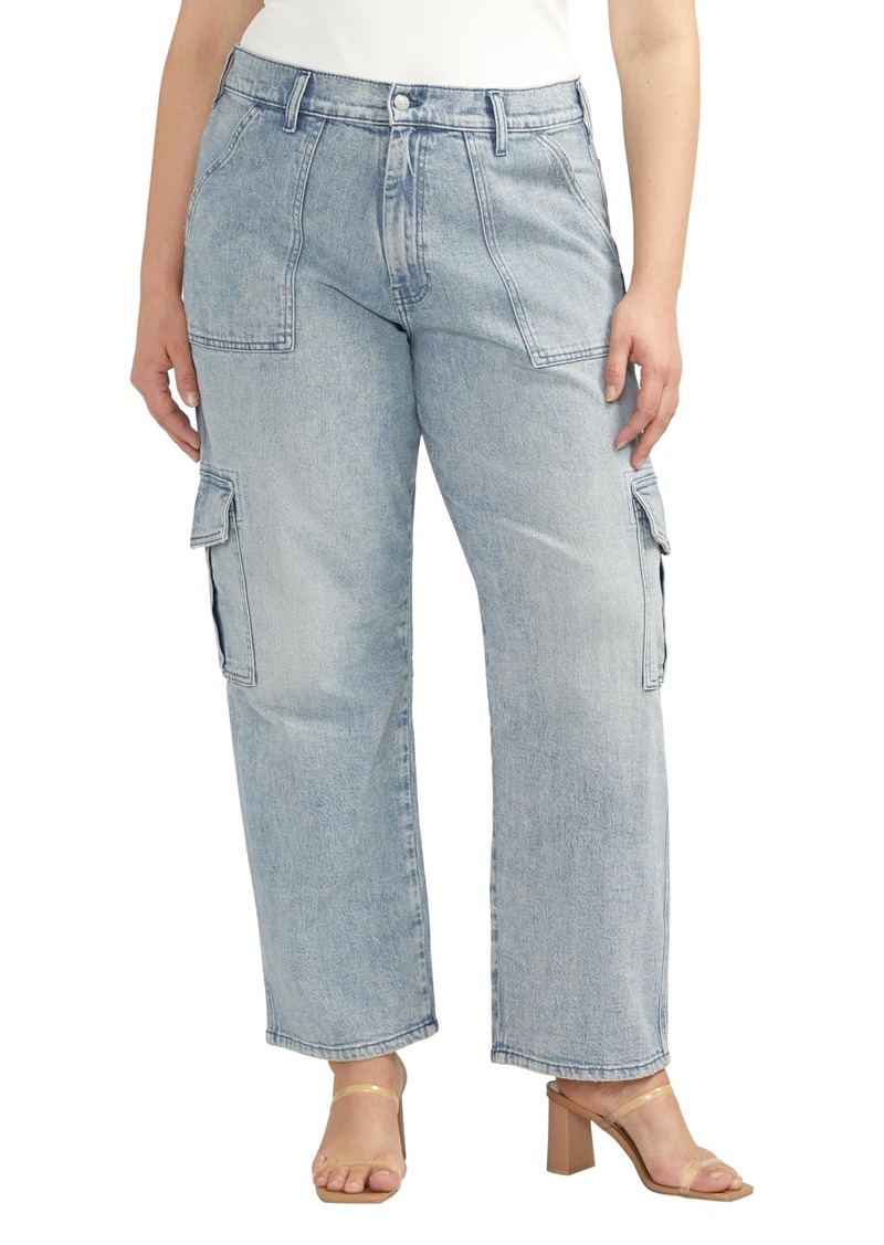 Silver Jeans Co. Women's Plus Size Utility Cargo Jeans