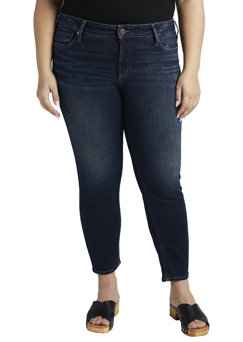 Silver Jeans Co. Women's Size Elyse Mid Rise Capri Dark Wash EPX429