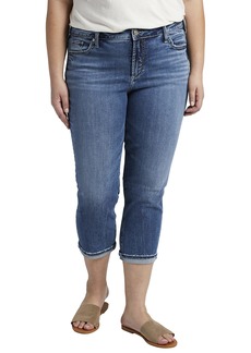 Silver Jeans Co. womens Plus Size Elyse Mid Rise Capri Jeans