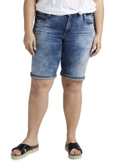 Silver Jeans Co. Women's Size Elyse Mid Rise Short Med Wash EAF237