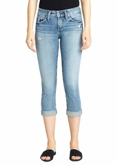 Silver Jeans Co. Women's Suki Curvy Fit Mid Rise Capri Jeans  W