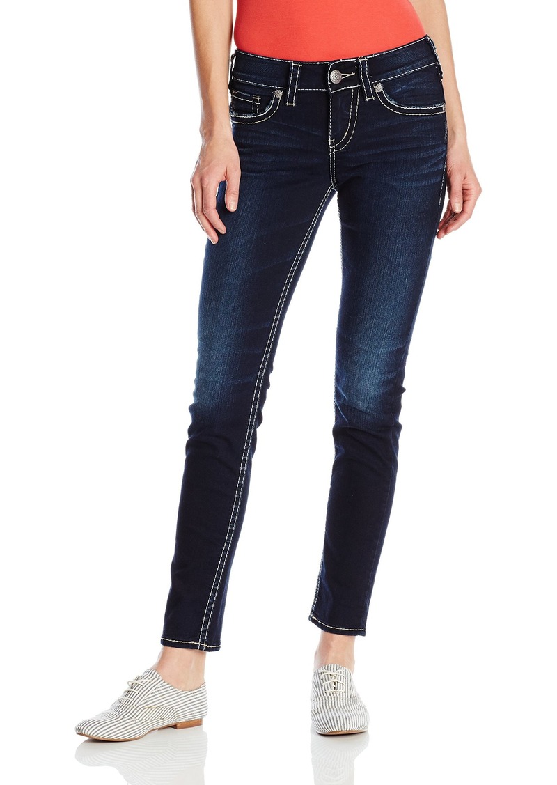 Silver Jeans Co Womens Suki Curvy Fit Mid Rise Skinny Jeans