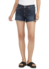 Silver Jeans Co. Women's Suki Luxe Stretch Mid Rise Curvy Fit Denim Shorts - Indigo