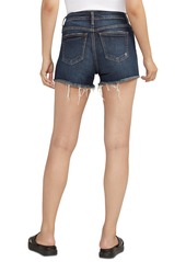 Silver Jeans Co. Women's Suki Luxe Stretch Mid Rise Curvy Fit Denim Shorts - Indigo