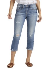 Silver Jeans Co. Women's Suki Mid Rise Capri Jeans Med Wash EAE252 33W x 23.5L